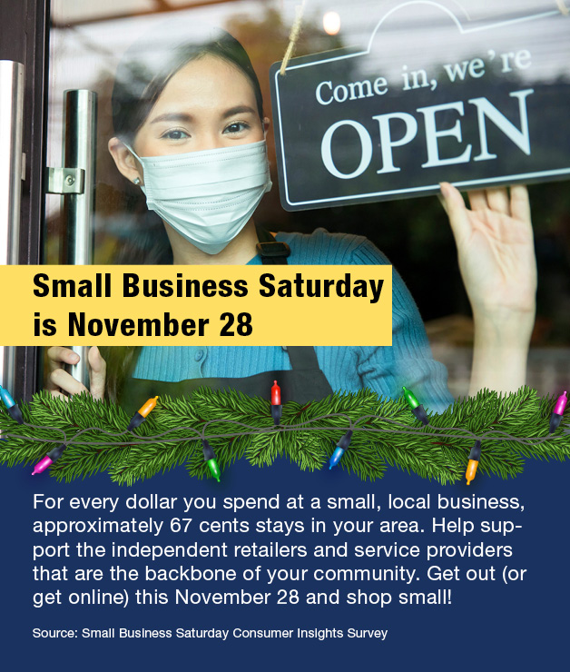 11/28/20 is Small Business Saturday