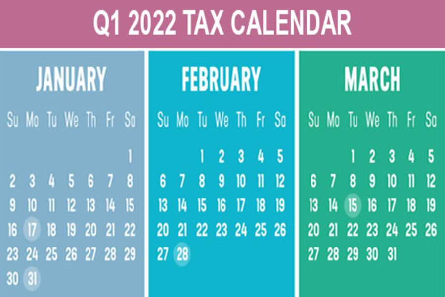 2022 Q1 Tax Calendar: Key Deadlines for Businesses
