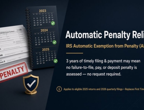 Eligible Taxpayers May Receive Penalty Relief Automatically