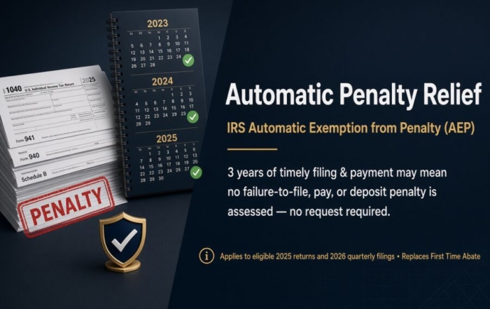 Eligible Taxpayers May Receive Penalty Relief Automatically