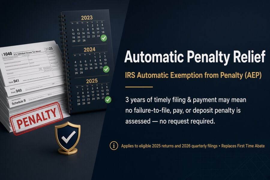 Eligible Taxpayers May Receive Penalty Relief Automatically